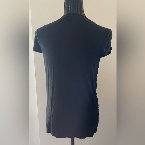 MAC & JAC Black Double Layered Short Sleeve Top Size Large - Picture 6 of 11